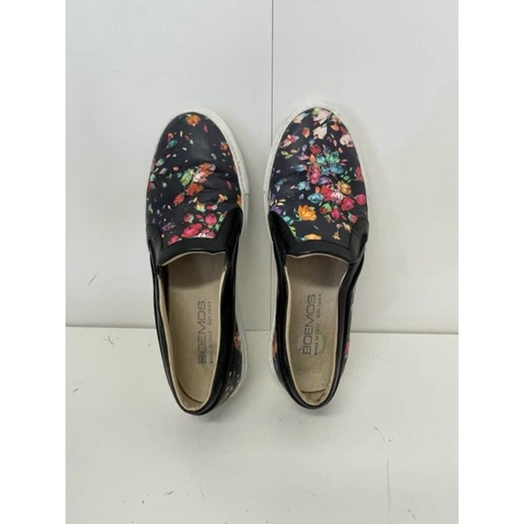 Beomos Slip On Sneakers Floral Black Women's US 7 - Picture 2 of 7